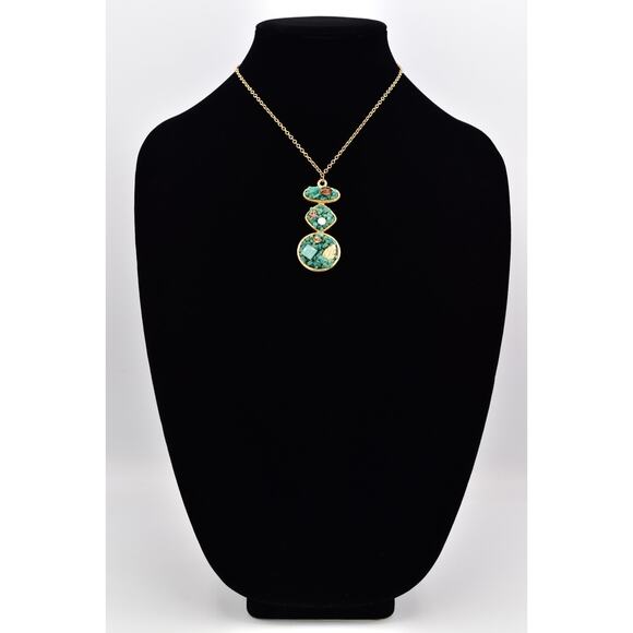 Sparkling Sage Pendant Necklace Green Press Glass Crystal Fall Autumn Leaf Bin3D - Picture 3 of 12